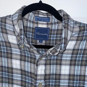 Faconnable Plaid Button Down L 100% Cotton Gently worn soft